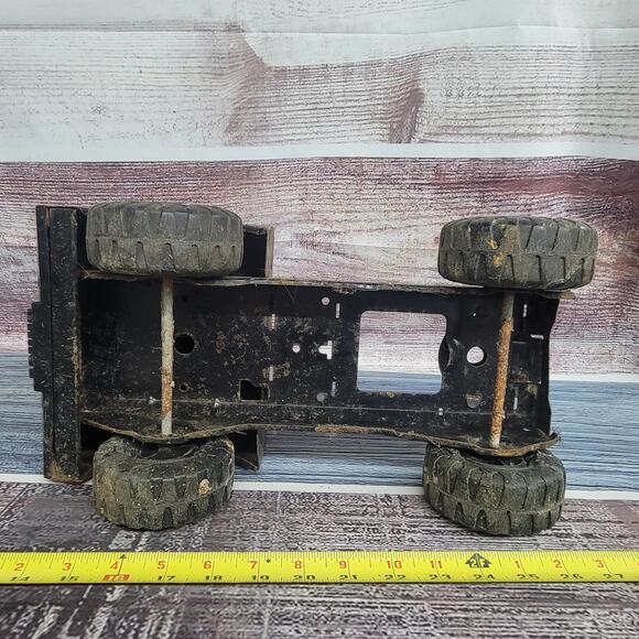 Vintage Tonka pressed steel large cabover semi parts/repair black/blue - Picture 9 of 9